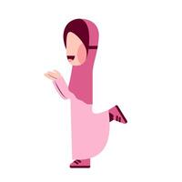 karakter van gelukkig hijab kind vector