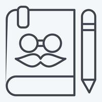 icoon notebook. verwant naar hipster symbool. lijn stijl. gemakkelijk ontwerp bewerkbaar. gemakkelijk illustratie vector