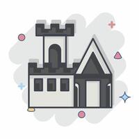 icoon kasteel. verwant naar middeleeuws symbool. grappig stijl. gemakkelijk ontwerp bewerkbaar. gemakkelijk illustratie vector