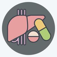 icoon medicatie. verwant naar hepatoloog symbool. kleur maat stijl. gemakkelijk ontwerp bewerkbaar. gemakkelijk illustratie vector