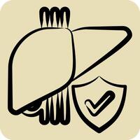 icoon lever oplossen. verwant naar hepatoloog symbool. hand- getrokken stijl. gemakkelijk ontwerp bewerkbaar. gemakkelijk illustratie vector