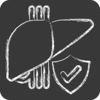 icoon lever oplossen. verwant naar hepatoloog symbool. krijt stijl. gemakkelijk ontwerp bewerkbaar. gemakkelijk illustratie vector