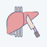 icoon chirurgie. verwant naar hepatoloog symbool. tekening stijl. gemakkelijk ontwerp bewerkbaar. gemakkelijk illustratie vector