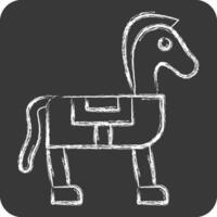 icoon paard. verwant naar middeleeuws symbool. krijt stijl. gemakkelijk ontwerp bewerkbaar. gemakkelijk illustratie vector