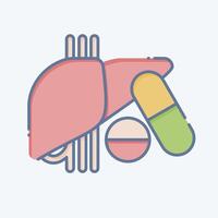 icoon medicatie. verwant naar hepatoloog symbool. tekening stijl. gemakkelijk ontwerp bewerkbaar. gemakkelijk illustratie vector
