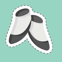 sticker lijn besnoeiing laatste schoenen. verwant naar schoenmaker symbool. gemakkelijk ontwerp bewerkbaar. gemakkelijk illustratie vector