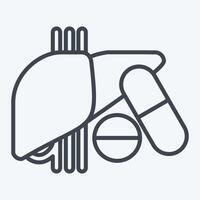 icoon medicatie. verwant naar hepatoloog symbool. lijn stijl. gemakkelijk ontwerp bewerkbaar. gemakkelijk illustratie vector