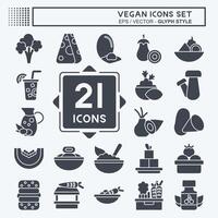 icoon reeks veganistisch. verwant naar groente symbool. glyph stijl. gemakkelijk ontwerp bewerkbaar. gemakkelijk illustratie vector