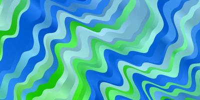 lichtblauwe, groene vectorachtergrond met krommen. vector