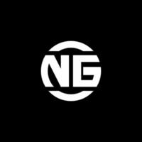 ng logo monogram geïsoleerd op cirkel element ontwerpsjabloon vector