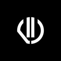 vu monogram logo cirkel lint stijl ontwerpsjabloon vector