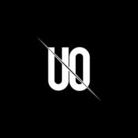 uo logo monogram met slash-stijl ontwerpsjabloon vector