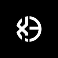 xe monogram logo cirkel lint stijl ontwerpsjabloon vector