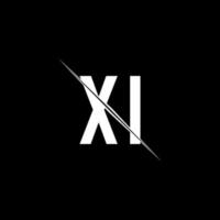 xi logo monogram met slash-stijl ontwerpsjabloon vector