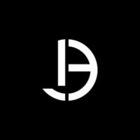 le monogram logo cirkel lint stijl ontwerpsjabloon vector