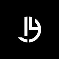 ly monogram logo cirkel lint stijl ontwerpsjabloon vector