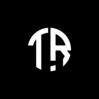 tr monogram logo cirkel lint stijl ontwerpsjabloon vector