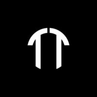 tt monogram logo cirkel lint stijl ontwerpsjabloon vector