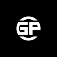 gp logo monogram geïsoleerd op cirkel element ontwerpsjabloon vector