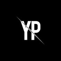 yp logo monogram met slash stijl ontwerpsjabloon vector