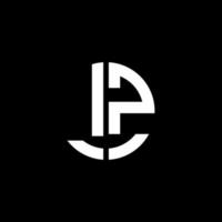 lz monogram logo cirkel lint stijl ontwerpsjabloon vector