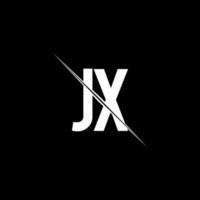 jx logo monogram met slash-stijl ontwerpsjabloon vector