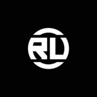 ru logo monogram geïsoleerd op cirkel element ontwerpsjabloon vector