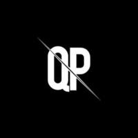 qp logo monogram met slash stijl ontwerpsjabloon vector