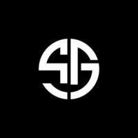 sg monogram logo cirkel lint stijl ontwerpsjabloon vector