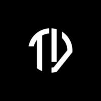 tv monogram logo cirkel lint stijl ontwerpsjabloon vector