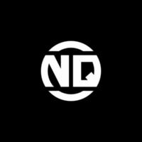 NQ logo monogram geïsoleerd op cirkel element ontwerpsjabloon vector