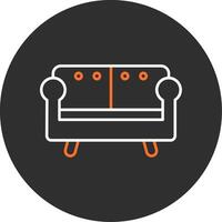 sofa blauw gevulde icoon vector