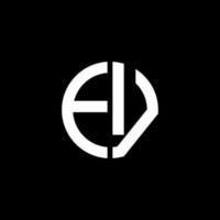 ev monogram logo cirkel lint stijl ontwerpsjabloon vector