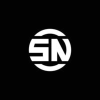 sn logo monogram geïsoleerd op cirkel element ontwerpsjabloon vector