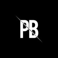 pb logo monogram met slash stijl ontwerpsjabloon vector