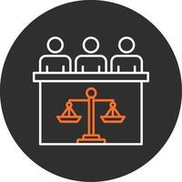 rechtbank jury blauw gevulde icoon vector