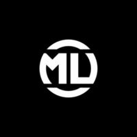 mu logo monogram geïsoleerd op cirkel element ontwerpsjabloon vector