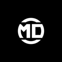 md logo monogram geïsoleerd op cirkel element ontwerpsjabloon vector