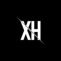 xh logo monogram met slash-stijl ontwerpsjabloon vector