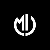 mu monogram logo cirkel lint stijl ontwerpsjabloon vector