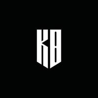 KB logo monogram met embleem stijl geïsoleerd op zwarte achtergrond vector