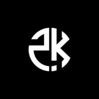 zk monogram logo cirkel lint stijl ontwerpsjabloon vector