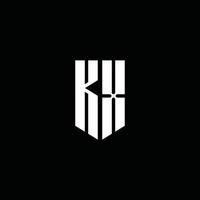 kx logo monogram met embleem stijl geïsoleerd op zwarte achtergrond vector