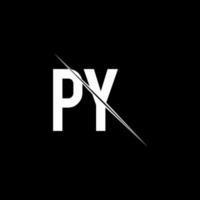 py logo monogram met slash stijl ontwerpsjabloon vector