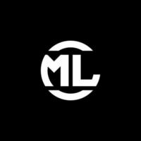 ml logo monogram geïsoleerd op cirkel element ontwerpsjabloon vector