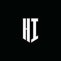 hallo logo monogram met embleem stijl geïsoleerd op zwarte achtergrond vector