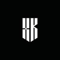 xk logo monogram met embleem stijl geïsoleerd op zwarte achtergrond vector