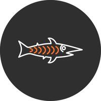haai blauw gevulde icoon vector