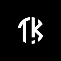 tk monogram logo cirkel lint stijl ontwerpsjabloon vector