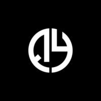 qy monogram logo cirkel lint stijl ontwerpsjabloon vector